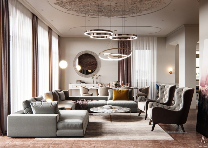 Интерьер просторного коттеджа в городе Гродно Интерьер просторного коттеджа в городе Гродно