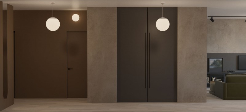 Проект квартиры в темных тонах