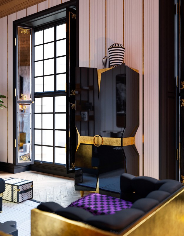 Золотые элементы в декоре просторного дома Золотые элементы в декоре просторного дома