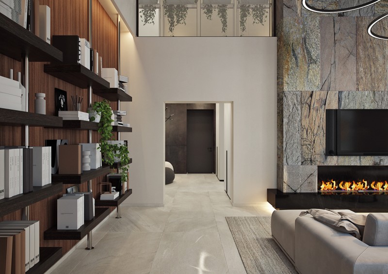 Акцентные стены в интерьере особняка