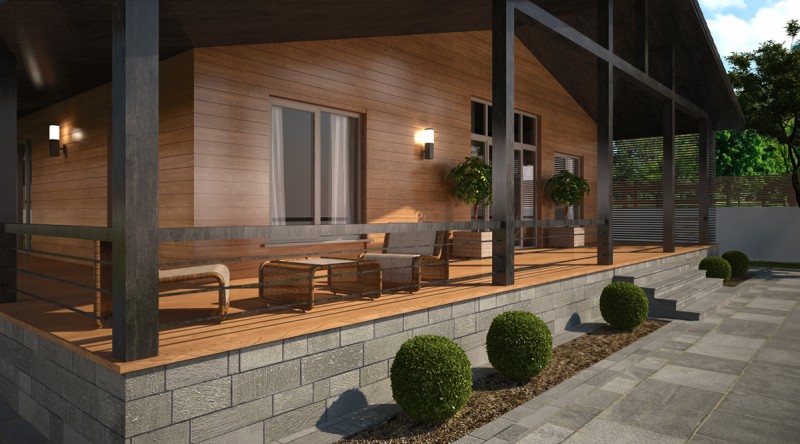 Проект загородного деревянного дома