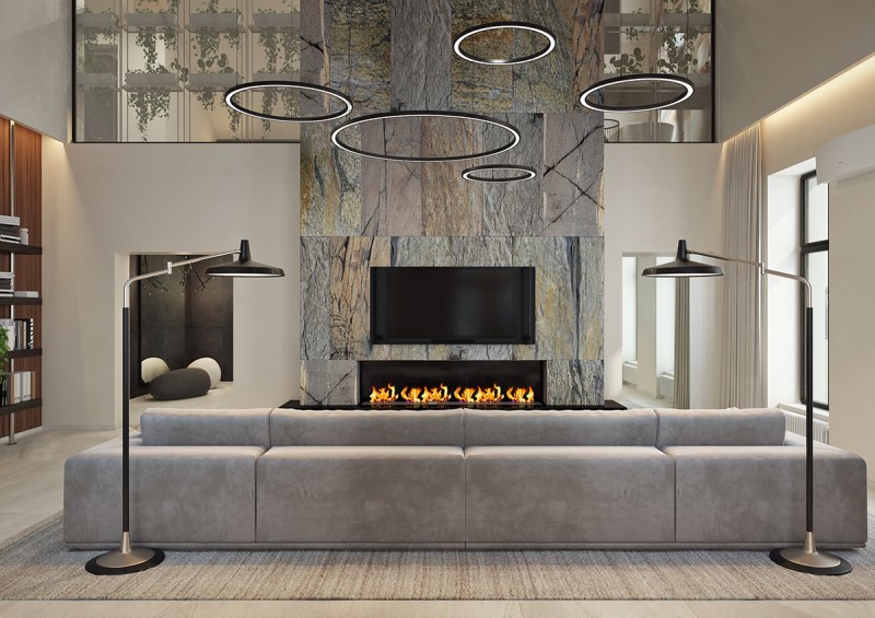 Акцентные стены в интерьере особняка