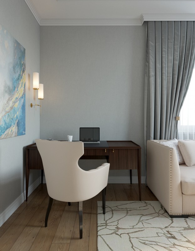 Интерьер загородного дома в пастельных тонах