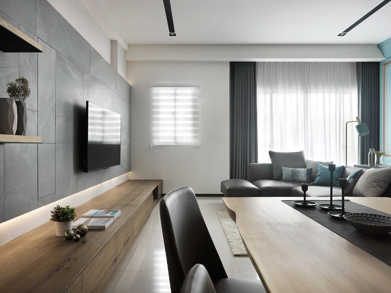 Квартира в серо-голубых тонах