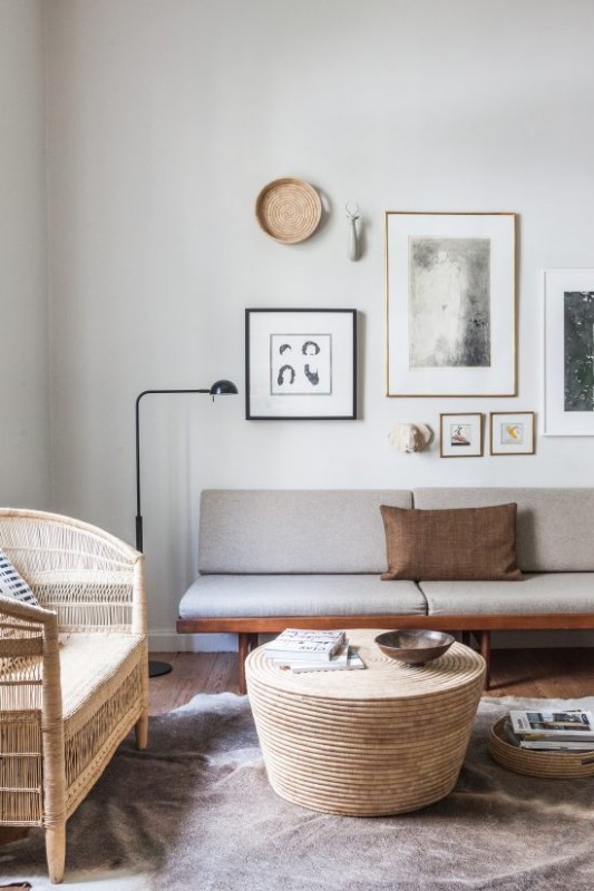 Плетеная мебель и элементы декора в интерьере афинской квартиры Плетеная мебель и элементы декора в интерьере афинской квартиры