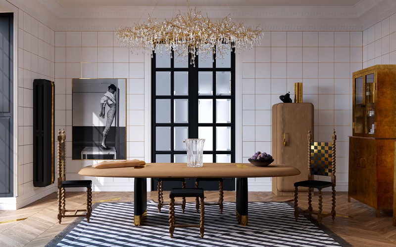 Золотые элементы в декоре просторного дома Золотые элементы в декоре просторного дома