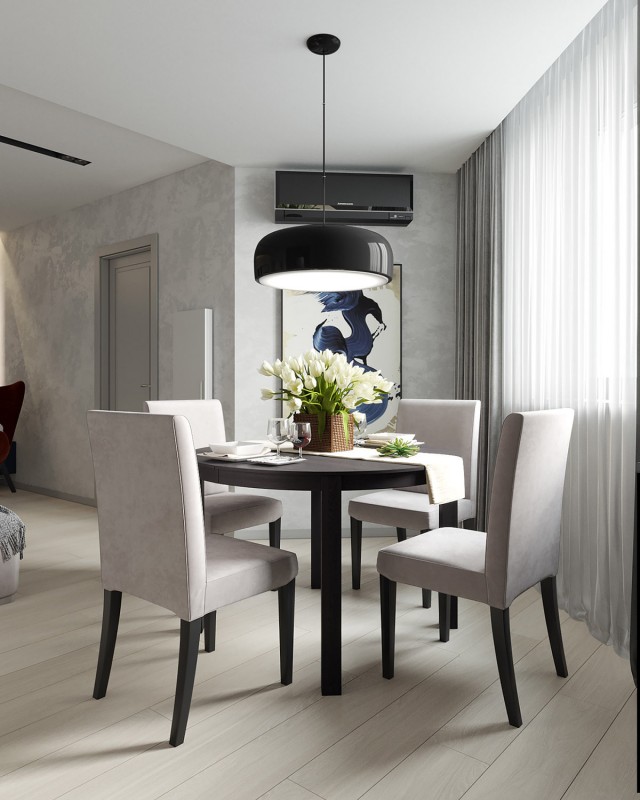 Акцентная мебель в монохромном интерьере