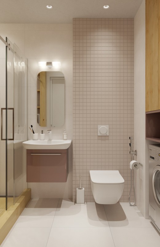 Небольшая квартира, оформленная в теплых тонах