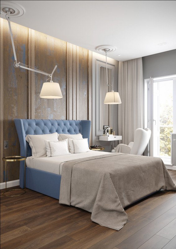 Синие акценты в интерьере