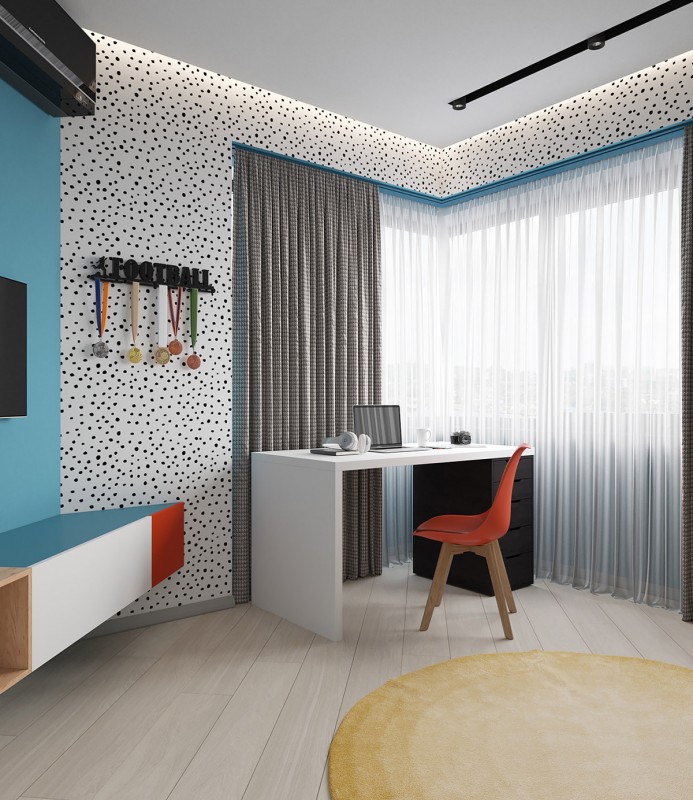 Акцентная мебель в монохромном интерьере