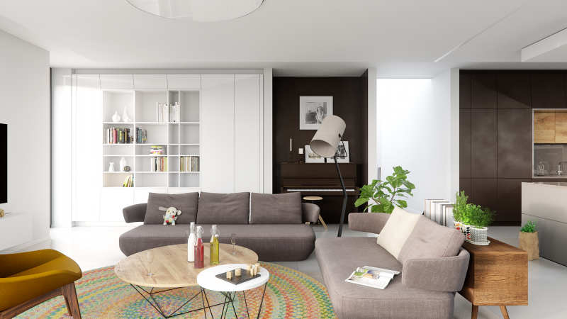 Дизайн-проект просторной гостиной