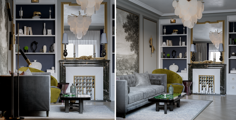 Гостиная в неоклассическом стиле Гостиная в неоклассическом стиле