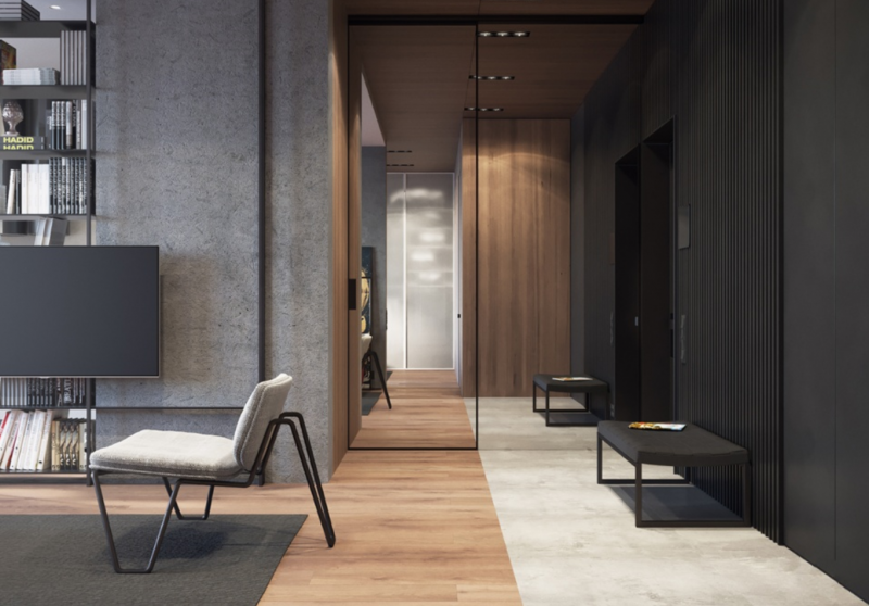 Использование традиционной восточной красной и черной гаммы в сочетании с прохладным серым Использование традиционной восточной красной и черной гаммы в сочетании с прохладным серым