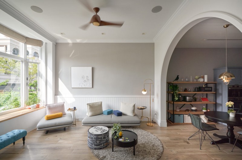 Сочетание классики и элементов индустриального стиля в тайваньской квартире