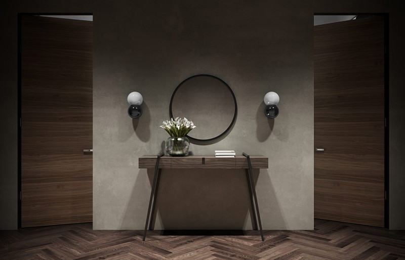 Стильный дизайн интерьера с темными акцентами Стильный дизайн интерьера с темными акцентами