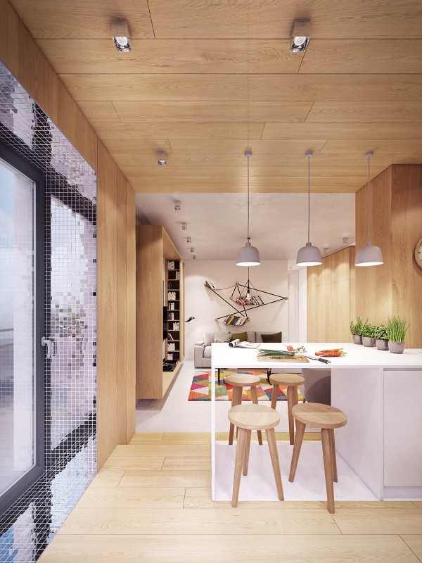 Комфортабельная современная квартира с красочными акцентами