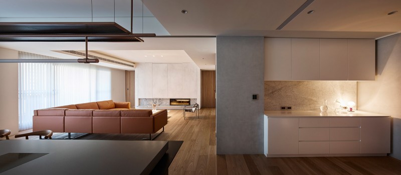 Натуральные материалы в интерьере апартаментов в Тайбэе