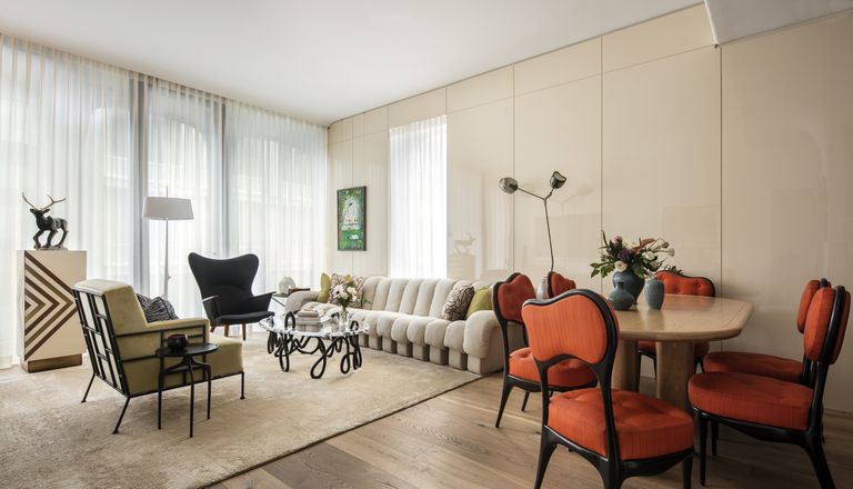 Облицовка стен лакированными панелями в нью-йоркской квартире Облицовка стен лакированными панелями в нью-йоркской квартире