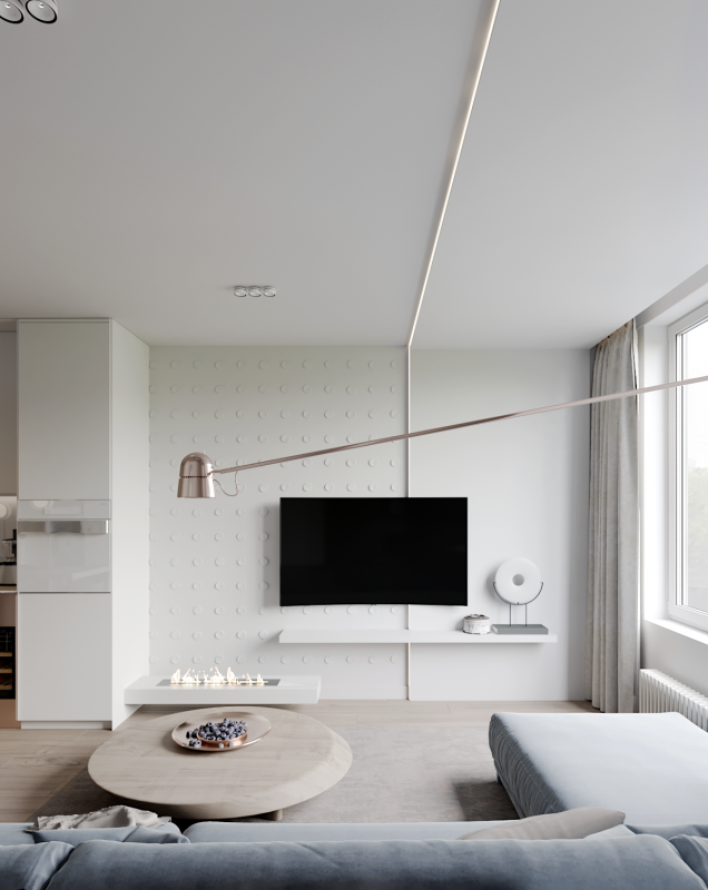 Проект квартиры, оформленной  в пастельных тонах