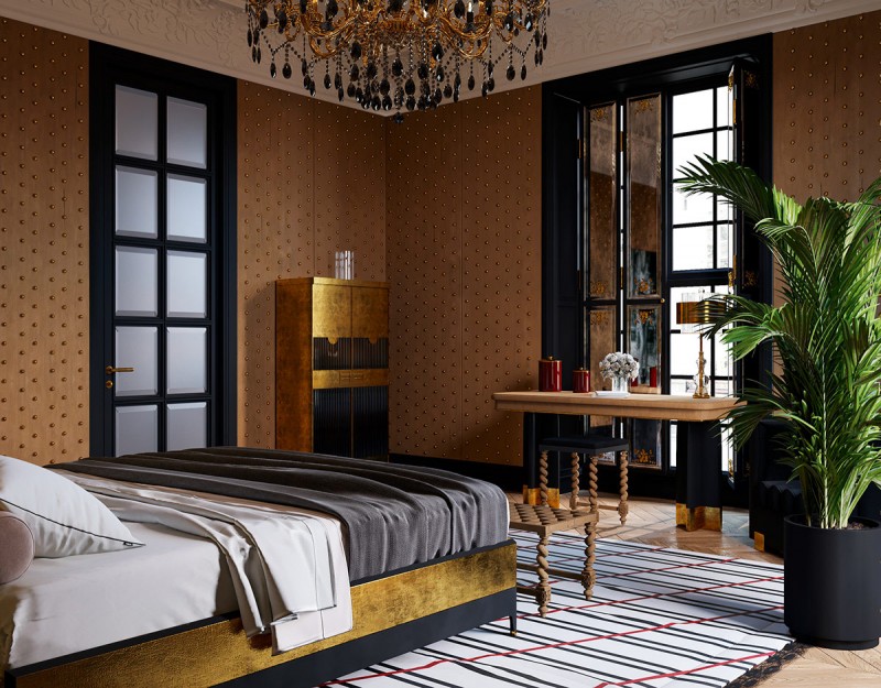 Золотые элементы в декоре просторного дома Золотые элементы в декоре просторного дома