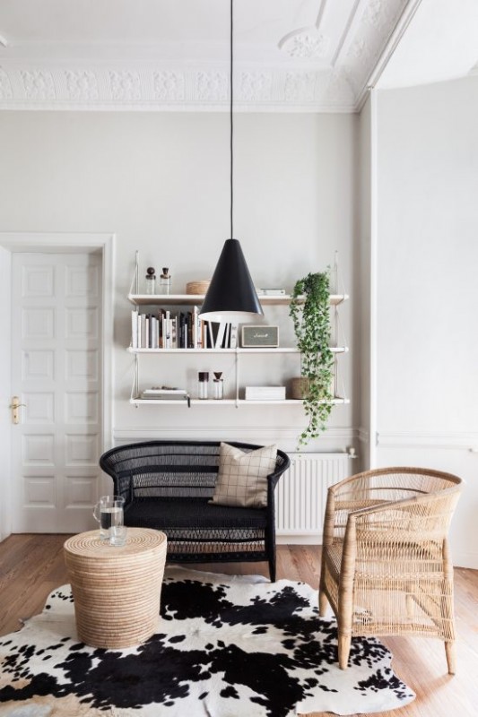 Плетеная мебель и элементы декора в интерьере афинской квартиры Плетеная мебель и элементы декора в интерьере афинской квартиры