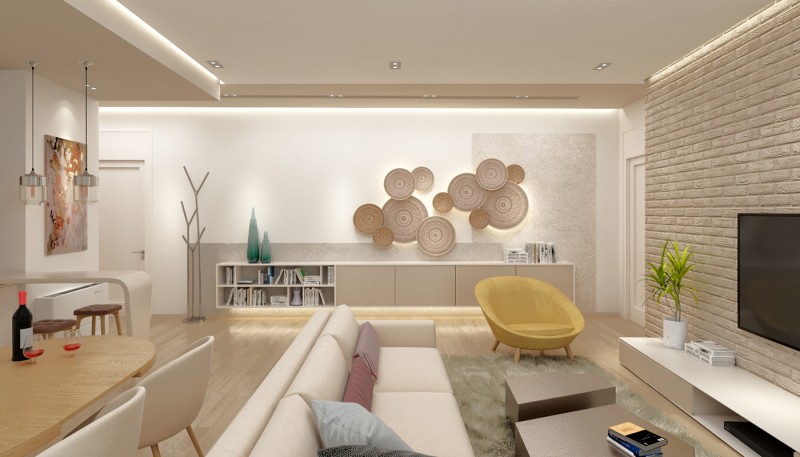 Проект квартиры в светлых тонах