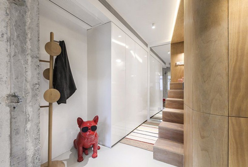 Интерьер мансардной квартиры в Шанхае