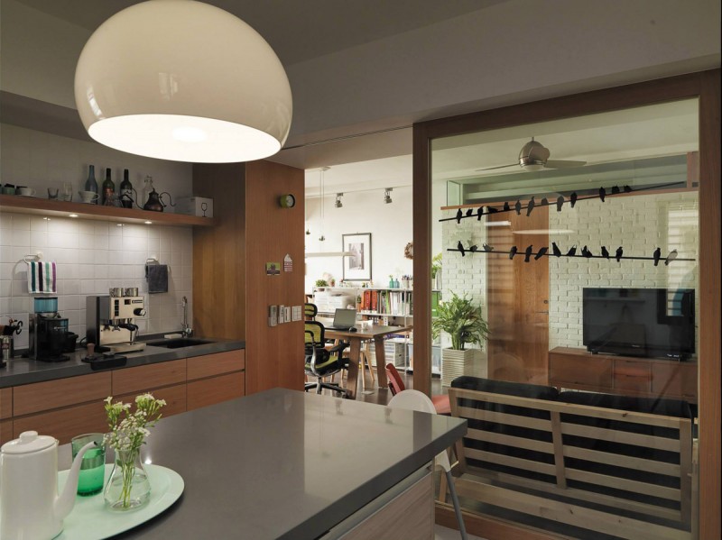 Интерьер уютной семейной квартиры в Тайбэй