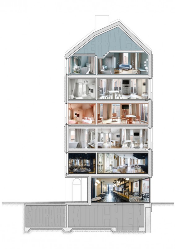 Монохроматизм в отеле Redstone в Риге, Латвия