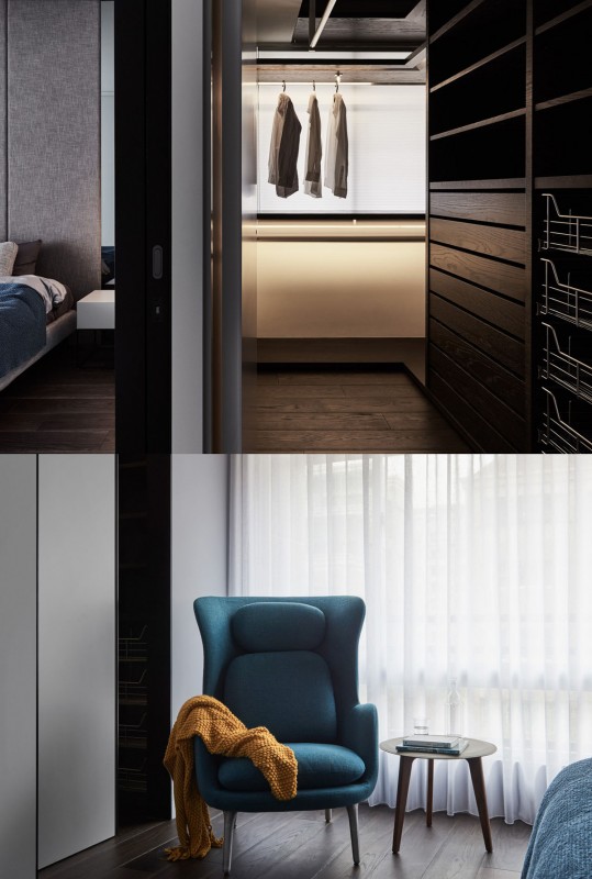 Темный изысканный интерьер квартиры в Тайбэе, Тайвань