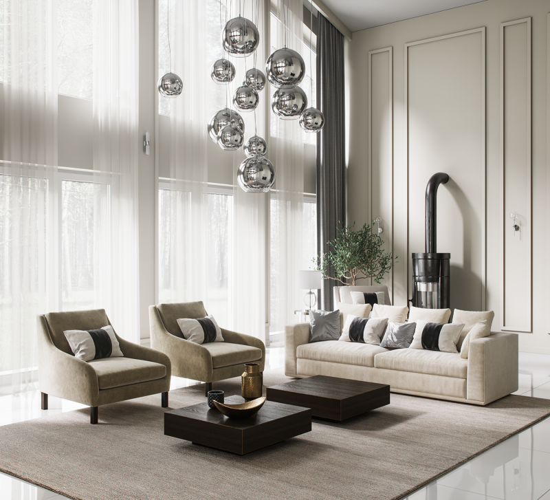 Кухня и гостиная в загородном доме Кухня и гостиная в загородном доме