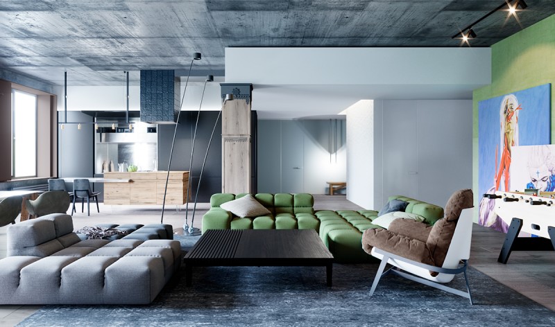 Проект лофта для молодой пары