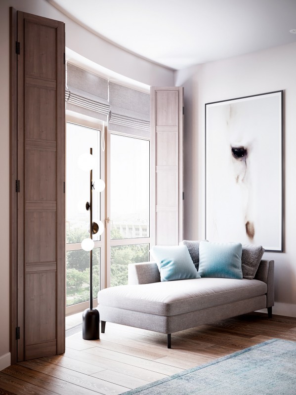 Просторные апартаменты, оформленные в пастельных тонах