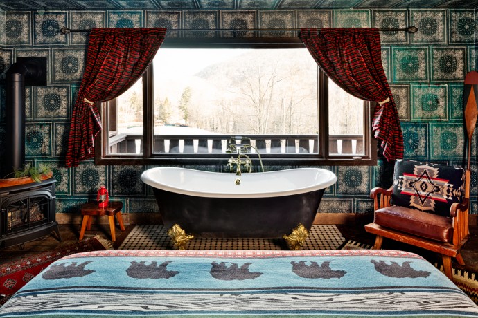 Шале Urban Cowboy Lodge на территории отеля Lyon Porter в Кэтскиллс, штат Нью-Йорк