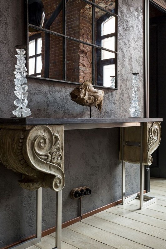 Современные, классические и индустриальные элементы в эффектном лофте