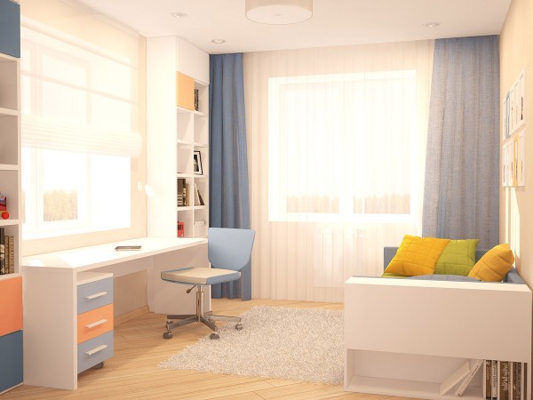 Уютная квартира с мягкими цитрусовыми акцентами