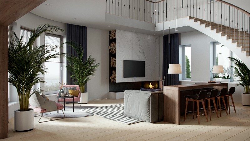 Просторный светлый коттедж