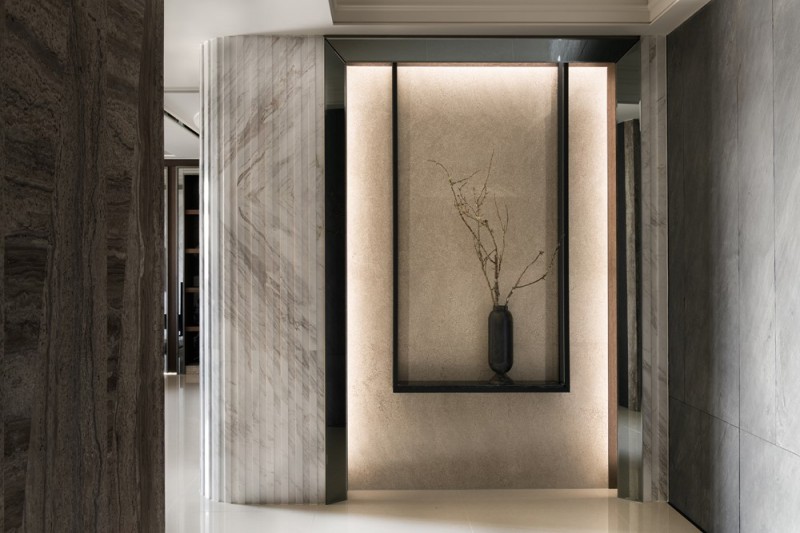 Спокойная и сдержанная атмосфера квартиры в городе Тайчжун, Тайвань