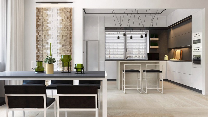 Интерьер с желто-зелеными акцентами