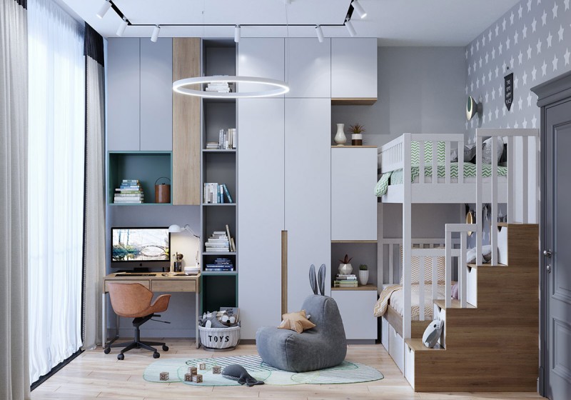 Неоклассический интерьер с акцентами кобальтового и изумрудного цветов