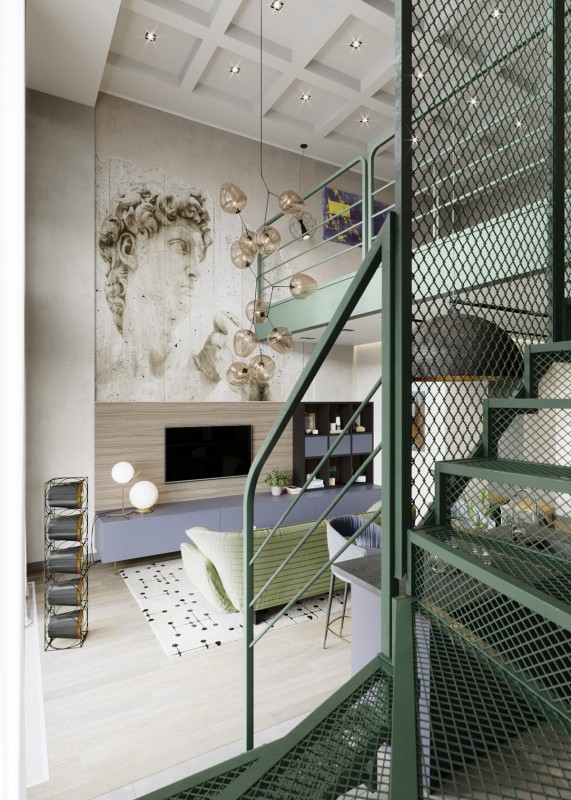 Оформление интерьера лофта в натуральных тонах