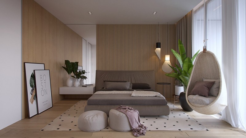 Светлые апартаменты с деревянными акцентами Светлые апартаменты с деревянными акцентами