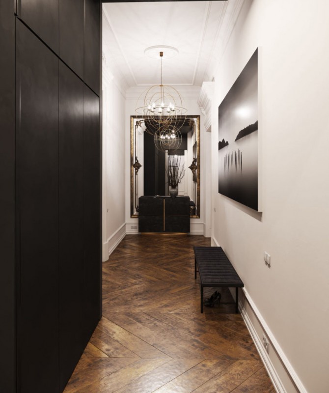 Эклектичная монохромная квартира в Руане, Франция