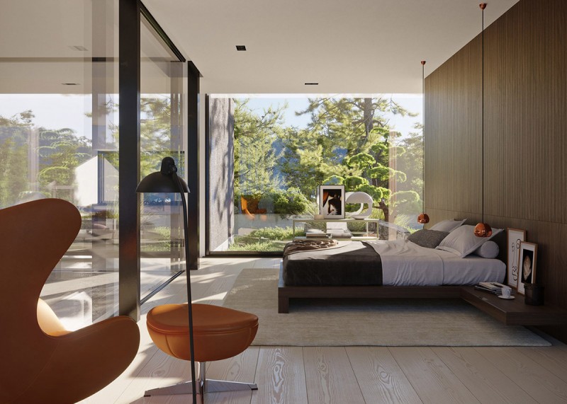 Финская вилла со стеклянными стенами и собственным пирсом