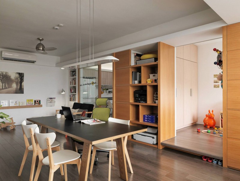 Интерьер уютной семейной квартиры в Тайбэй