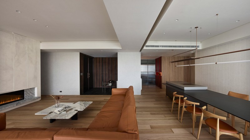 Натуральные материалы в интерьере апартаментов в Тайбэе