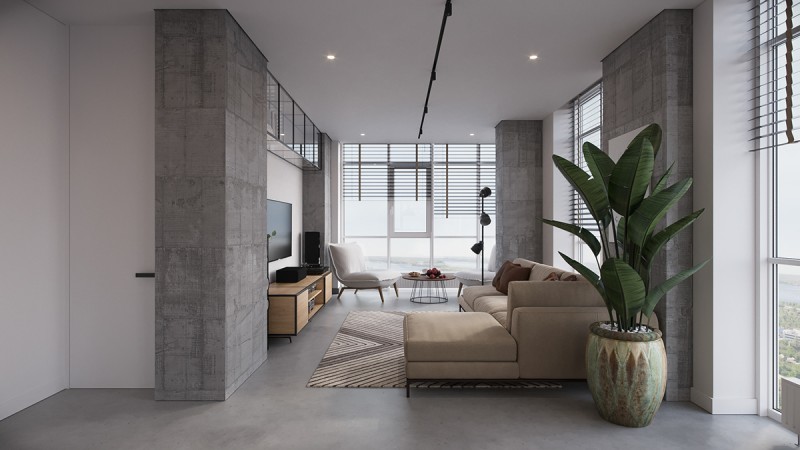 Просторная квартира с панорамными окнами