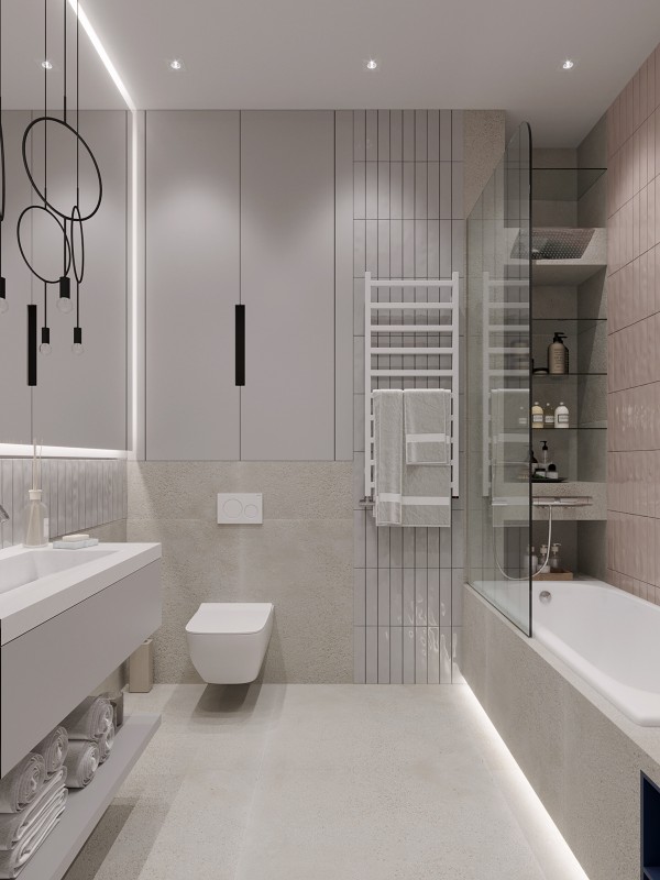 Просторные апартаменты в пастельных тонах