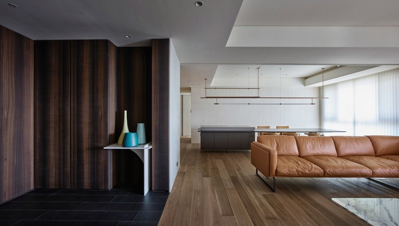 Натуральные материалы в интерьере апартаментов в Тайбэе