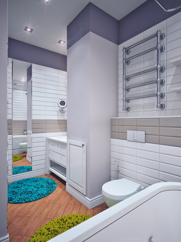 Сочетание желтого и синего в интерьере